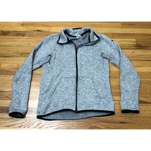 Nike Therma-Fit Track Jacket Women's S Gray Knit Full Zip Swoosh Logo Embroidery